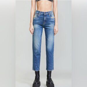 R13 Distressed Blue Cropped Jeans